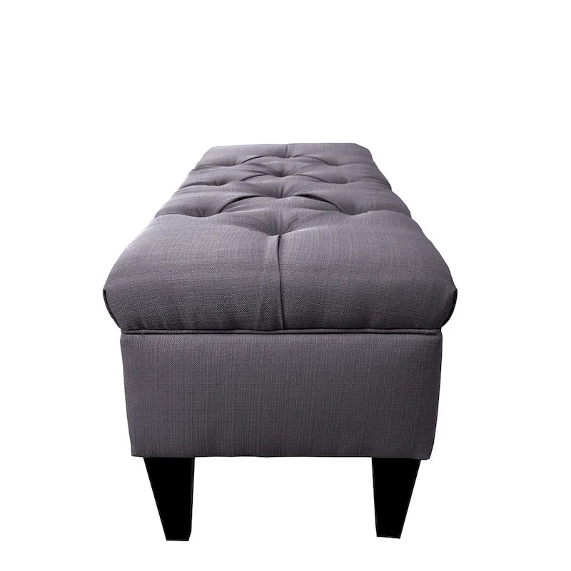 Tufted Upholstered Long Storage Bench Ottoman