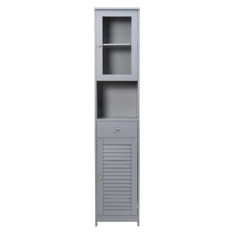 Mobile contenitore da bagno alto 70.9 in con 2 ante e 1 cassetto, colonna contenitore indipendente