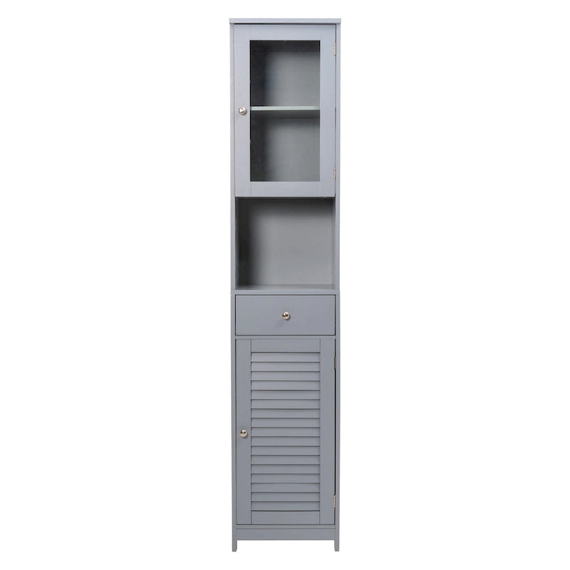Mobile contenitore da bagno alto 70.9 in con 2 ante e 1 cassetto, colonna contenitore indipendente