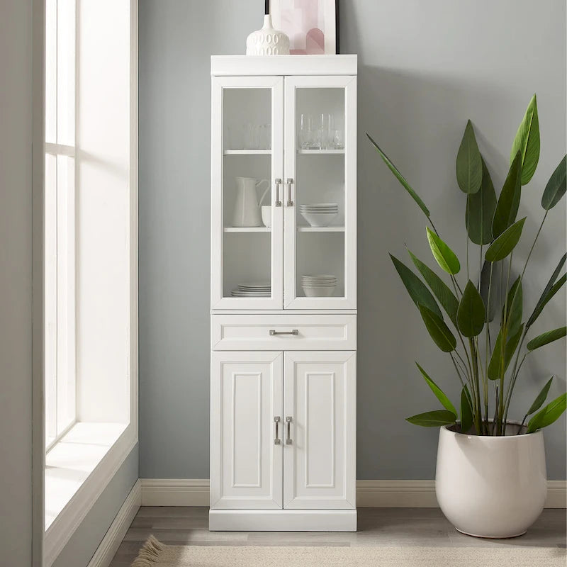 Dispensa con ante in vetro - 14.5 in x 23.75 in x 78 in