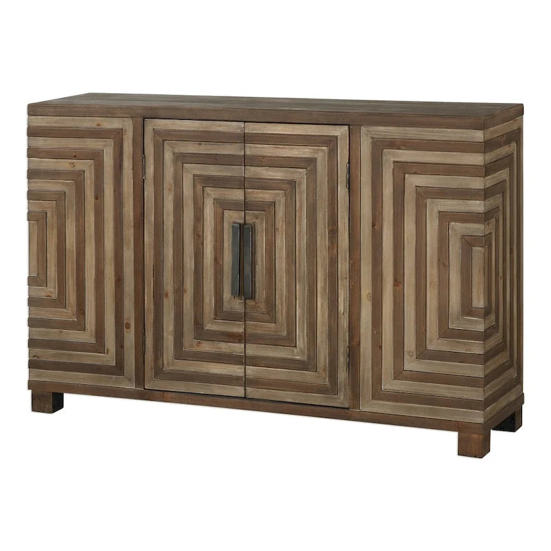 Uttermost Layton Two-tone Geometric Console Cabinet