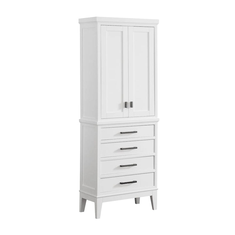 Colonna portabiancheria da 24 pollici in bianco, 24 in W x 71 in H