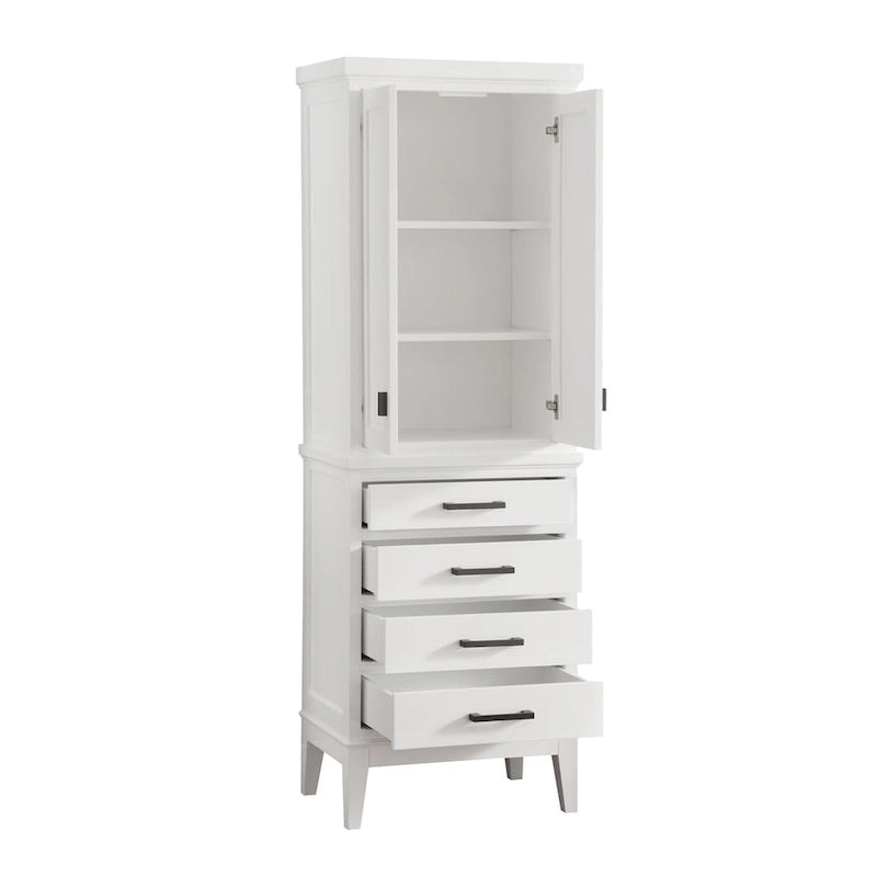 Colonna portabiancheria da 24 pollici in bianco, 24 in W x 71 in H