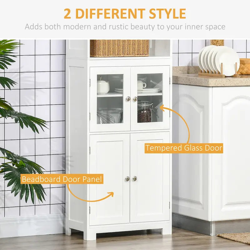 Credenza da 63 in con alzata, dispensa da cucina, mobile contenitore indipendente