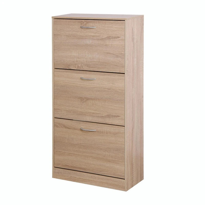 Scarpiera contenitore a 3 cassetti con scarpiera in legno a 3 ripiani