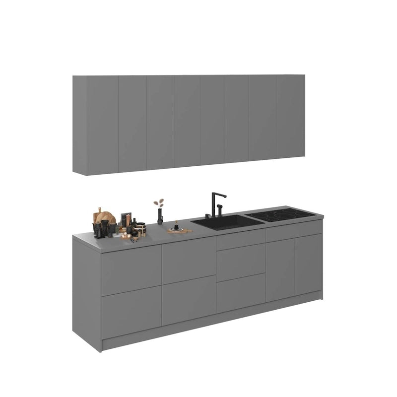 Base da cucina grigia, 102 in L x 24 in P