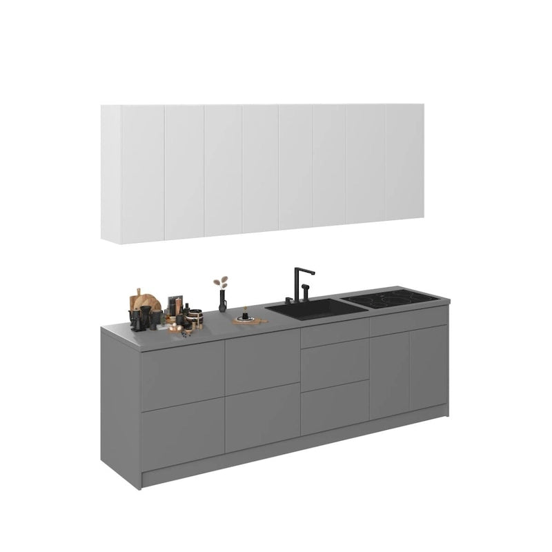Base da cucina grigia, 102 in L x 24 in P