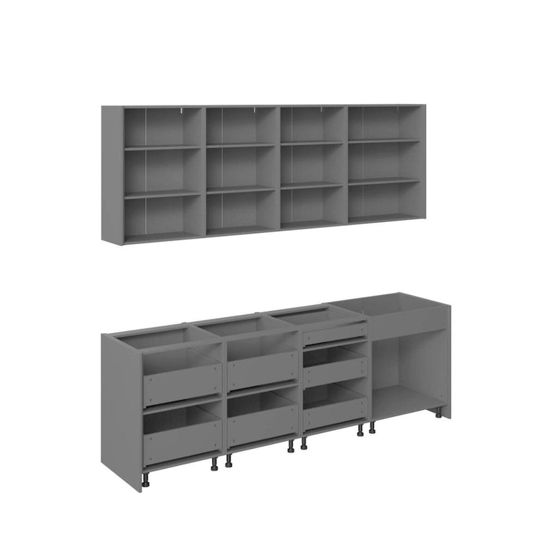Base da cucina grigia, 102 in L x 24 in P