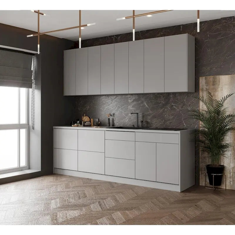 Base da cucina grigia, 102 in L x 24 in P