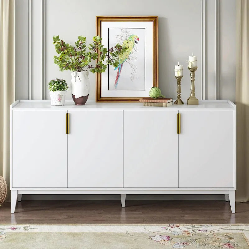 Credenza contenitore in legno con 4 ante