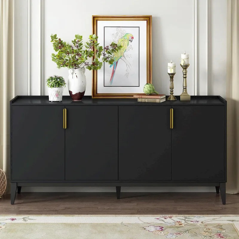 Credenza contenitore in legno con 4 ante