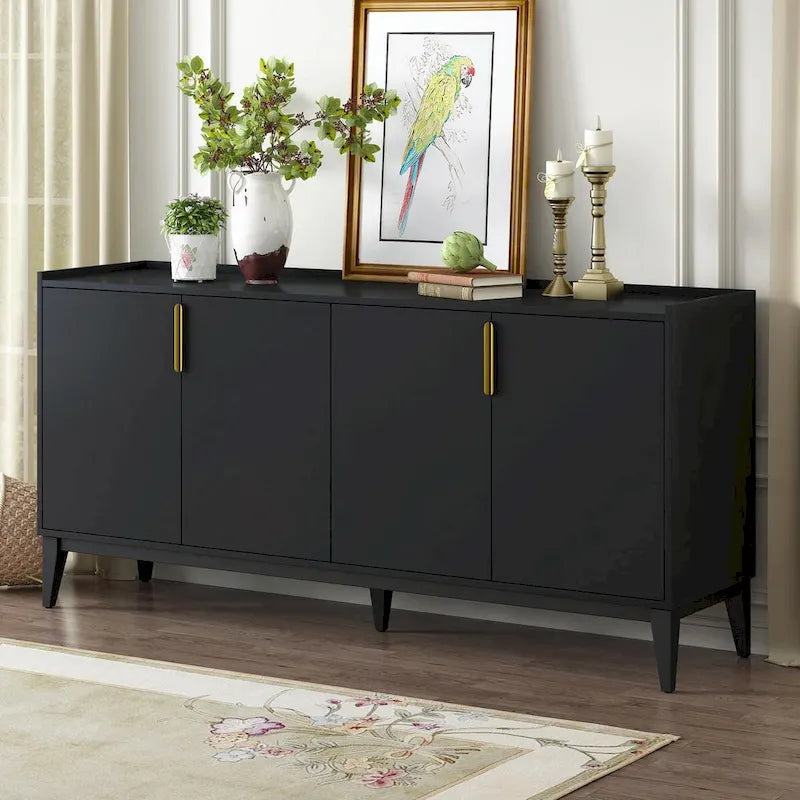 Credenza contenitore in legno con 4 ante