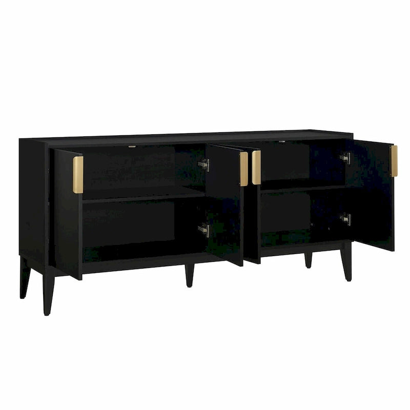 Credenza contenitore in legno con 4 ante