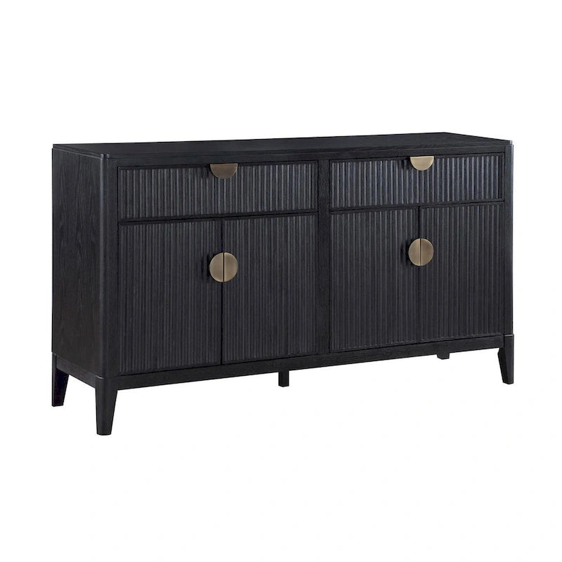 Credenza nera a 2 cassetti