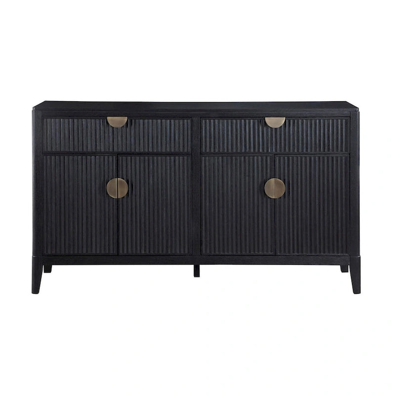 Credenza nera a 2 cassetti