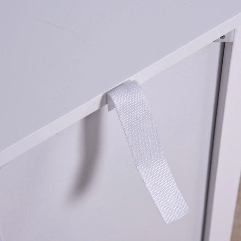 Mobile contenitore da pavimento per bagno con doppia anta e ripiano regolabile, bianco
