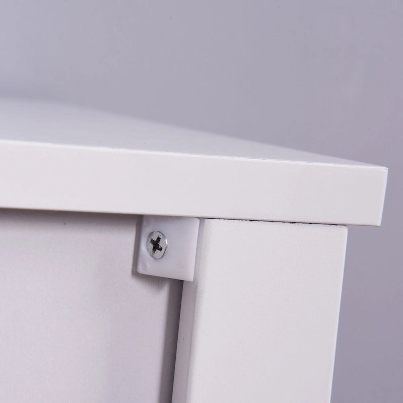 Mobile contenitore da pavimento per bagno con doppia anta e ripiano regolabile, bianco