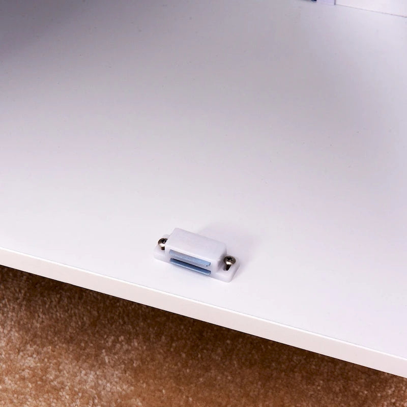 Mobile contenitore da pavimento per bagno con doppia anta e ripiano regolabile, bianco