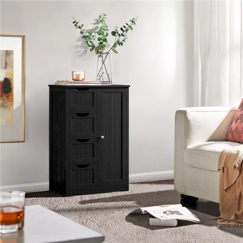 Mobiletto da bagno in legno a 4 livelli per bagno e cucina