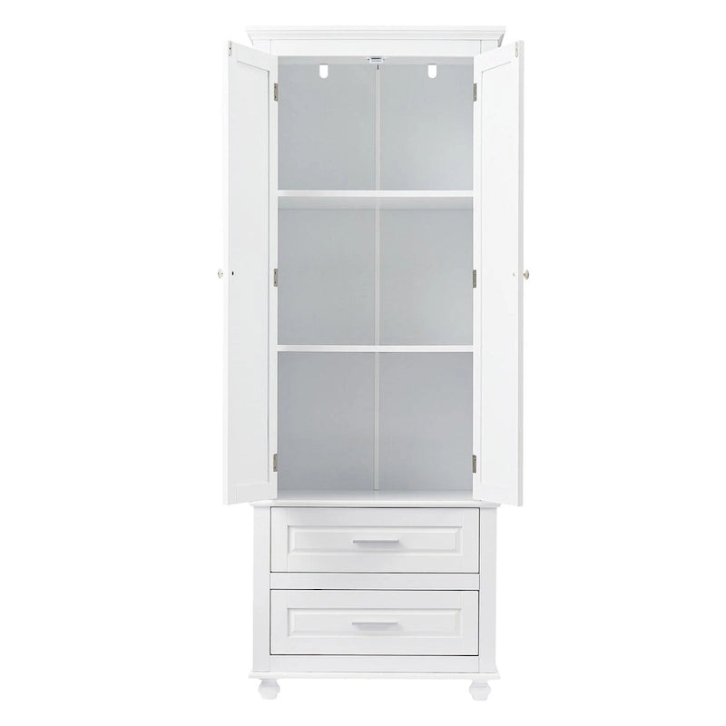 Mobile contenitore alto con due cassetti per bagno o ufficio, 24 in L x 62.5 in H