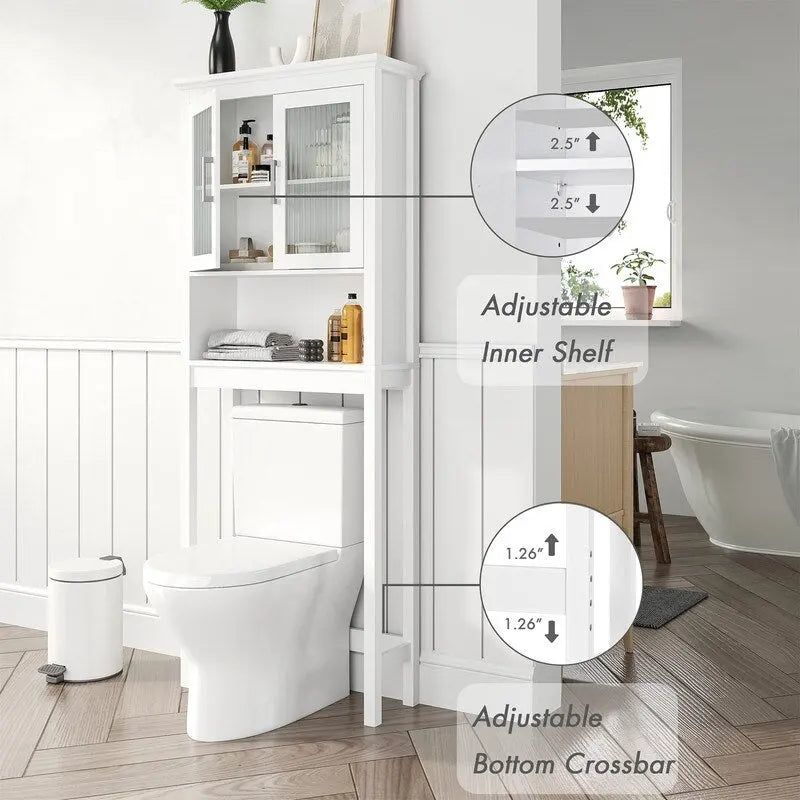 Mobile contenitore sopra il WC, 9.4 in P x 26.77 in L x 66.92 in H