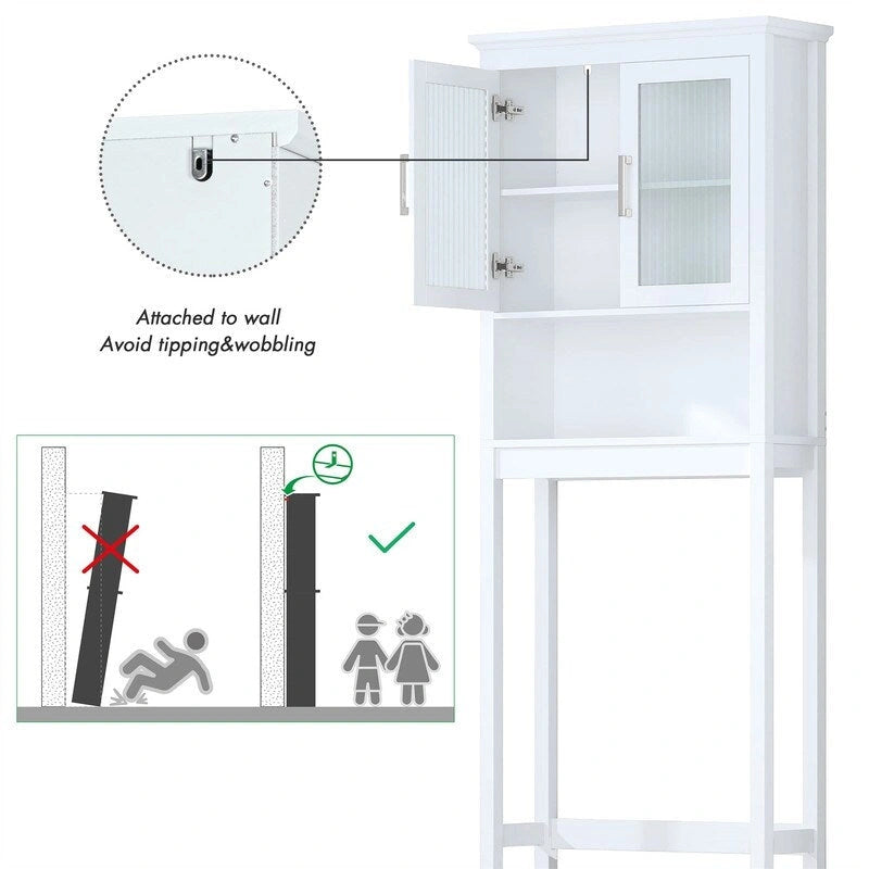 Mobile contenitore sopra il WC, 9.4 in P x 26.77 in L x 66.92 in H