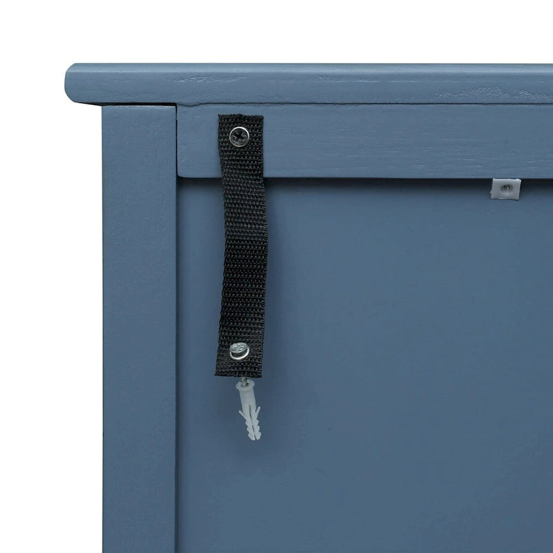 Mobile contenitore blu alto 30.31 in con 3 cassetti e tappetini antiscivolo, 31.50 in x 14.96 in