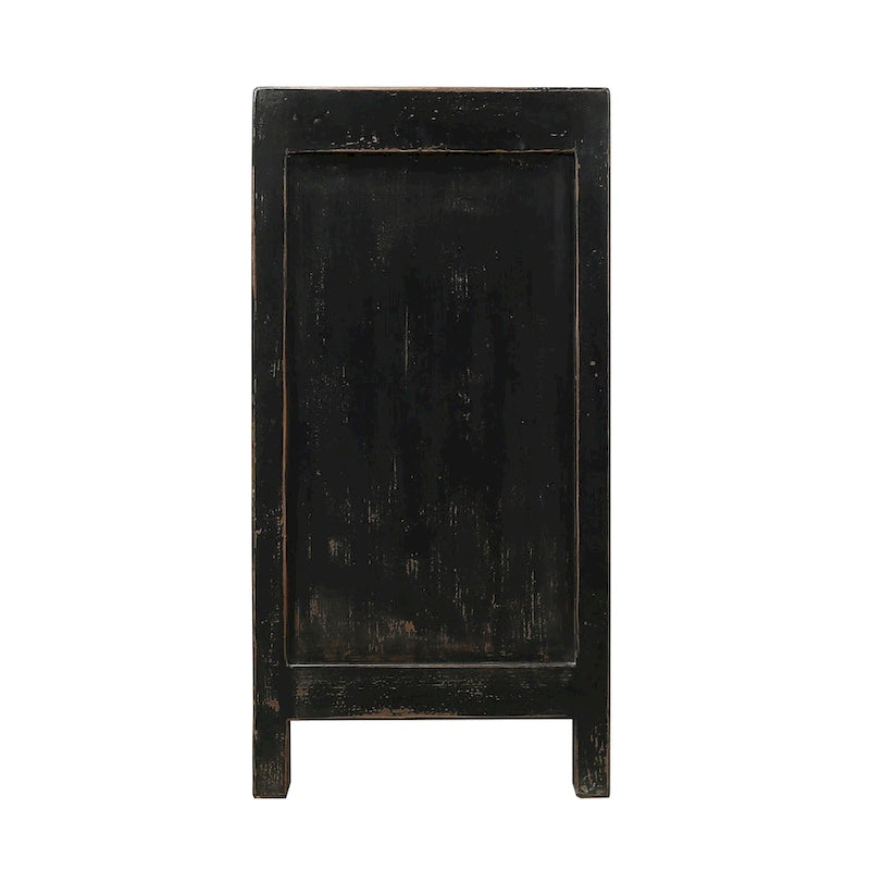 Credenza a quattro cassetti, nero effetto invecchiato, 93 in x 18 in x 35 in H