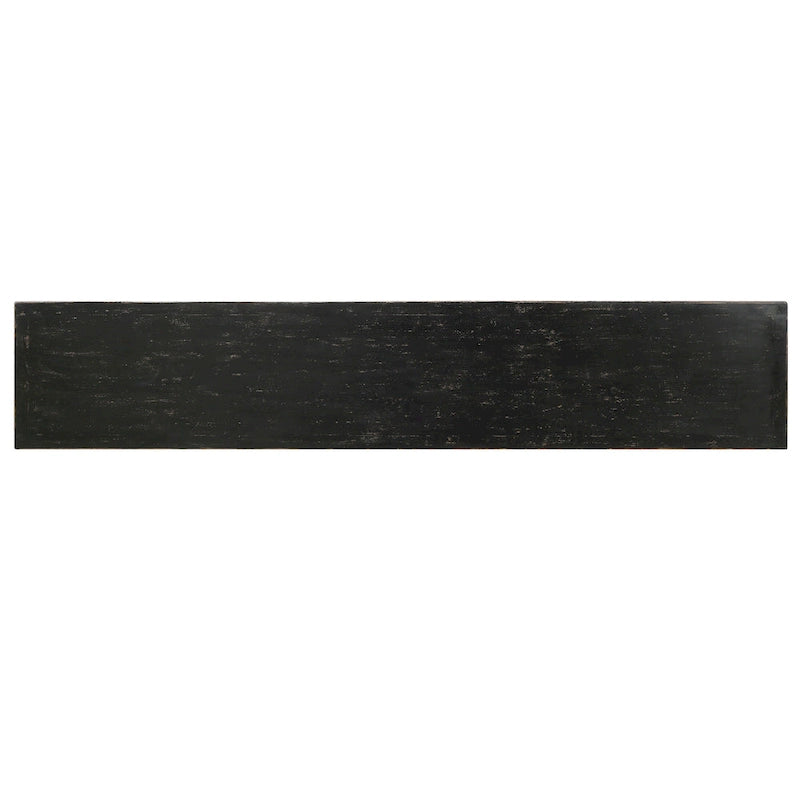 Credenza a quattro cassetti, nero effetto invecchiato, 93 in x 18 in x 35 in H